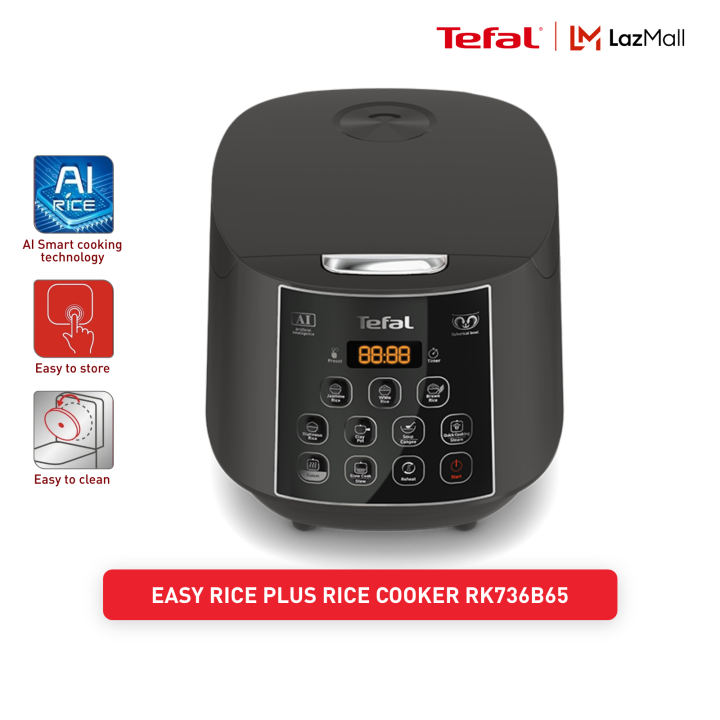 Tefal Easy Rice Plus Digital Rice Cooker RK736B65 10 Cups | Lazada PH