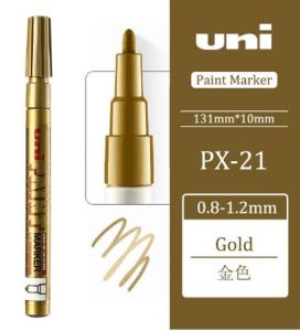 UNI ปากกายางรถยนต์ ปากกาเขียนยางรถจักรยานยนต์ รุ่น PX21 ขนาดเส้น 0.8 - 1.2 มม. (ขึ้นอยู่กับองศาการเขียน)