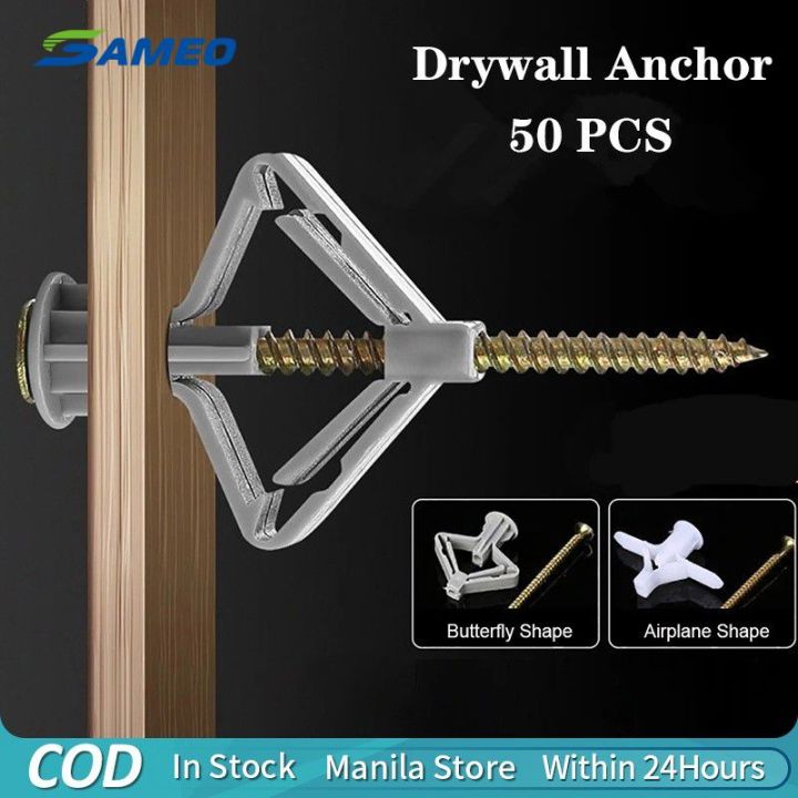 50pcs Aircraft/Butterfly Expansion Bolts Gypsum Board Expansion Tube