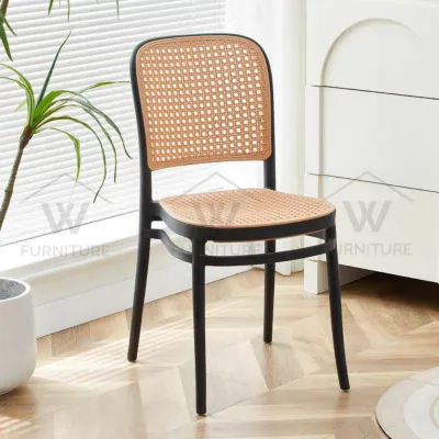 Wfurniture Minimalist Nordic Rattan Chair PP Chair Plastic Chair Dining Chair Outdoor Kerusi Cafe