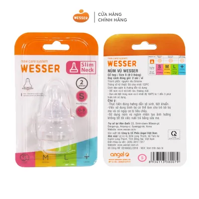 Núm ty CỔ HẸP Wesser S/M/L/+ (2 cái/hộp)