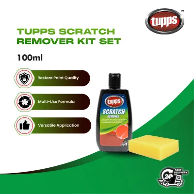 Tupps Scratch Remover Kit Set (100ml) | Free Sponge | Removes Scratches Swirl Marks & Road Stains Effortlessly