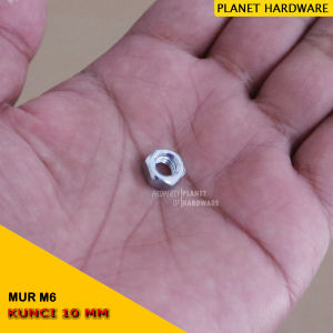 Mur M6 Kunci 10 mm Galvanis Segienam 6PT Harga 5pcs