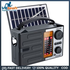 Solar Radio with LED Flashlight & BT Speaker Portable AM FM SW Radio Emergency Radio for Outdoor Camping and Emergency