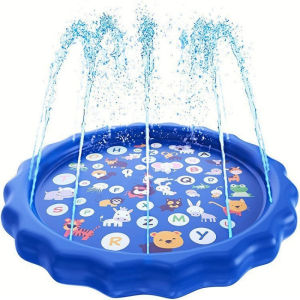 Age 3 ~7 years old Inflatable Splash Pad Water Play 100cm Mat with Sprinklers Toddler Water Toy