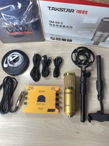 Bộ thu âm Sound card K10 kèm BM900 đầy đủ tai nghe kẹp điện thoại kẹp mic ( BH 6 tháng )