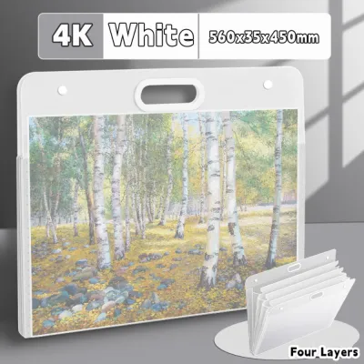 NEAVERLER01 A2/A3/A4 File Folder Portable Four Layers Painting Paper Storage Bag High Quality Waterproof Drawing Bag Student Gift