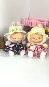 Trang phụccho búp bê 15-17cm Ropa Labubu và búp bê bông 10cm váy xanh mũ giày