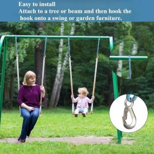 60 Cm Swing Hanging Rope Professional Stainless Steel Hook And Loop Home Hammock Hanging Rope Tool Safe Load-bearing 250kg h260818