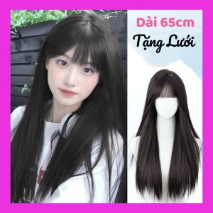[TẶNG LƯỚI] Tóc giả nữ nguyên đầu nhiều màu dài 65cm có da đầu - TG87