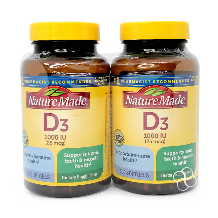 Nature Made Vitamin D3 1000iu (25mcg) 300 softgels Lazada PH