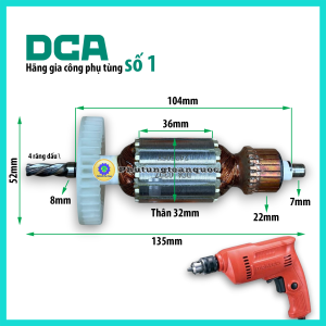 Rotor Máy Khoan 10mm Makita M0600B Hoặc Maktec MT60 M8103B DCA AJZ10-10K Dùng Chung