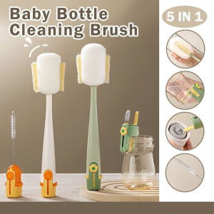 5 in 1 Baby Bottle Cleaning Brush Detachable Scrubber Cup Cleaning Brush Tumbler Straw Cleaner Bottle Cleaning Tools