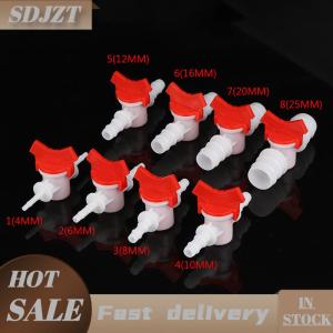 SDJZT Hose Barb Two Way Plastic Ball Valve Aquarium Garden Micro Irrigation Connector