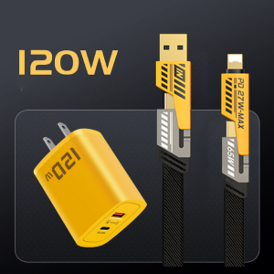 4-in-1 PD27W 65W Zinc Alloy Aluminum Super Fast charging data cable with 120W Adapter double USB type C For Android IPhone multi-function Quick data cable Durable Electronic Mobile Cellphone Smartphone plug Charger Device Cordless