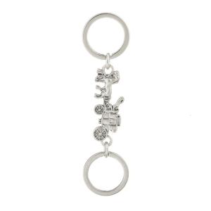 Stylish Alloy Carriage Keychain Adjustable Length Chain Gothic Metal Keyring for Bags Keys or Phone