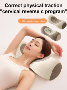 【Firm Support/Long-lasting Sleep】Buckwheat Cervical Traction Pillow Buckwheat Cervical And Lumbar Support Pillow Cylindrical Cervical Traction Pillow Home-use Cervical And Lumbar Support Pillow