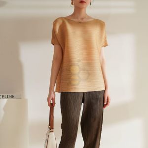 ✺ 2953 One Size Summer Pleated Simple Fresh Casual Style Loose High-End T-Shirt