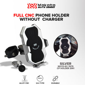 MOKOTO ELITE SERIES CNC WIRELESS CELLPHONE HOLDER WITH CHARGER FOR NMAX AEROX CLICK V3 ADV PCX KAWASAKI BIG BIKES
