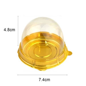 50PCS Clear Plastic Mini Cupcake Box Disposable Muffin Pod Dome Muffin Single Container Box