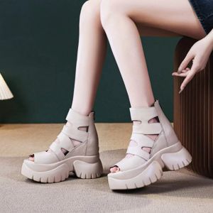 [Free Shipping] 2026 Spring/Summer Fashionable Roman Sandals For Women Casual Platform Thick-Soled High-Heeled Shoes