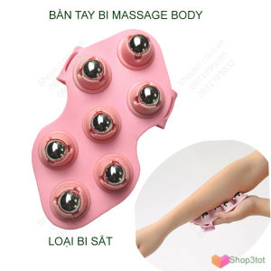 Bi massage body gắn bàn tay loại 7 bi bằng thép gắn nhựa dẻo