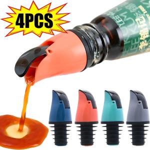 Sauce Nozzle Seasoning Bottle Plug Automatic Opening Closing Anti-oil Leakage Bottle Cover Silicone Stopper Mouth Dispenser
