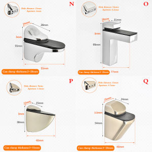 [ezrae Libun] Alloy Adjustable Glass Shelf Holder Glass Clamps Shelf Support Bracket Holder