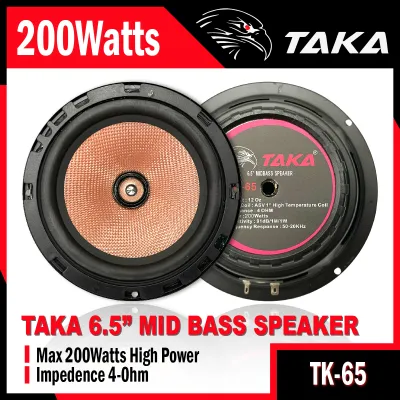 Car Speaker 6.5 Strong Mid-Bass TK65 TAKA Suitable for all type of car Front and Rear Speaker