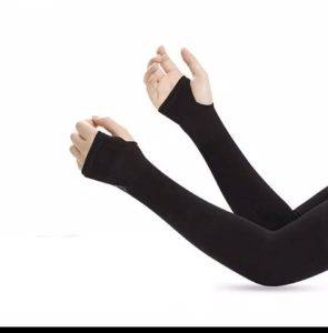 Manset Deker Tangan Sepasang Jempol Jari Long Handsock Arm Sleeve Finger Polos Sepeda