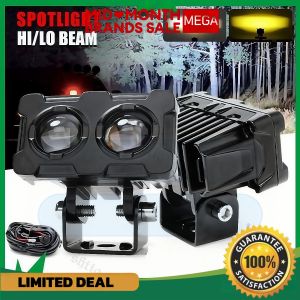 MOFOX 40W Mini Motorcycle LED Driving Light – Dual Color Hi/Lo Beam Waterproof
