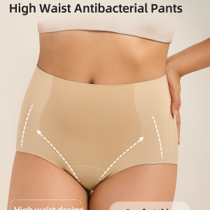 Womens high waist seamless panties crotchfree briefs