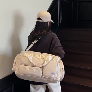 Multifunctional outdoor sports travel bag for women with dry and wet separation multiple pockets lightweight handbag maternity bag for women