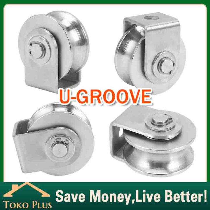 Roda Stainless Steel U Groove Pulley Bearing Detachable Heavy Duty