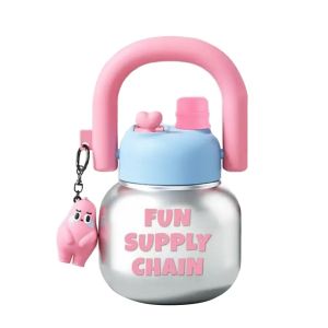 GOODOO 800 ml Large Capacity Water Bottles with Pendant with Lid Sippy Sippy Cup Creative Double Drink Drinkware Kettle