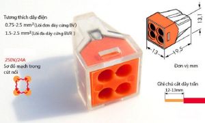 KV773-104 - Combo 5 chiếc cút nối nhanh 4 dây điện không cần băng keo không cần kìm