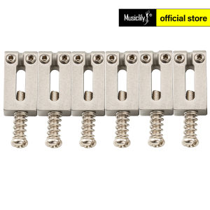 Musiclily Pro 10.5mm Stainless Steel Modern Guitar Tremolo Bridge Saddles for Fender Strat Tele Style Electric Guitar (Set of 6)
