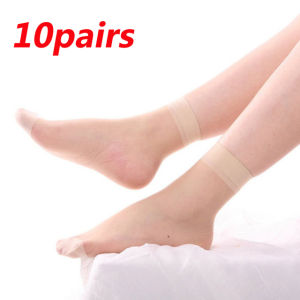 30/60Pairs Women Velvet Silk Socks Summer Elastic Cotton Bottom Short Sock Breathable Ankle Stocking Thin Women Crystal Silk Socks Transparent Crystal Invisible Socks