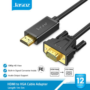 Jasoz Kabel HDMI to VGA Cable Male to Male With Audio and Power 1m 1.5m 2m 3m 5m For PC TV Laptop