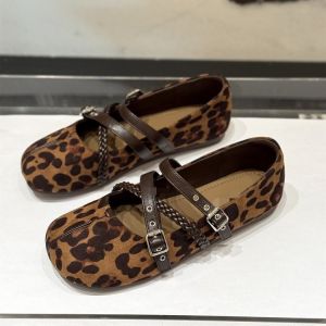 Free Shipping Retro WomenS Shoes 2026 Autumn Double-Breasted Shallow Round-Toe Ballet Flats Elegant Single Shoes
