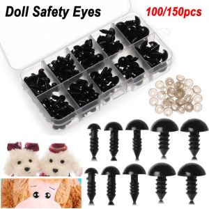 100/150PCS Doll Safety Eyes Animal Puppet Doll Eyes DIY Accessories Black Craft Eyeball With Washers Toy Making