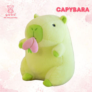 gấᴜ Bông Capybara Xanh Cầm Chuối Chuột Lang Màu Xanh Lá ăn chúi
