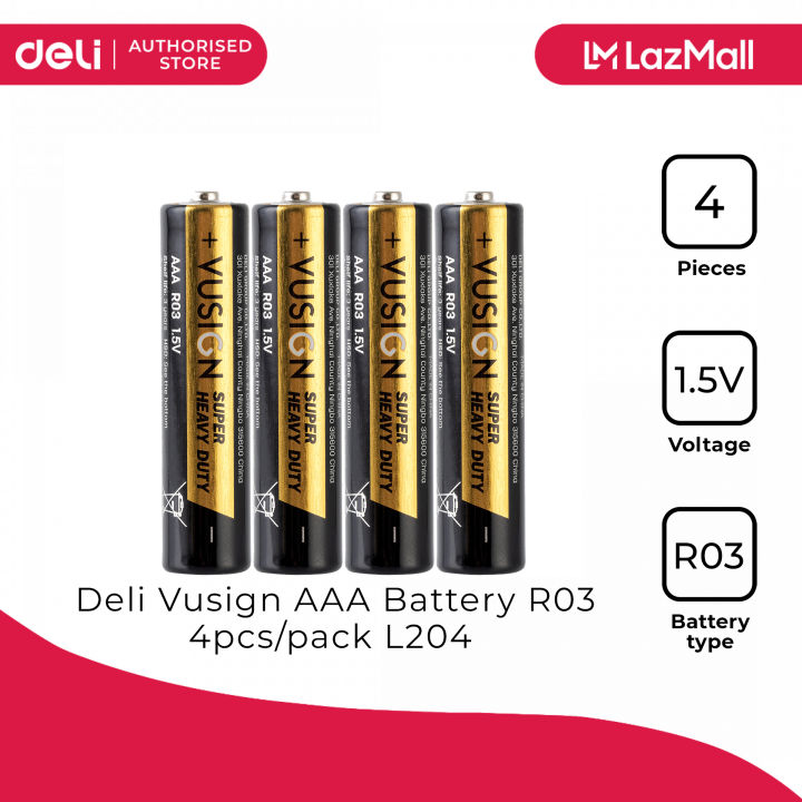 Deli Vusign AAA Battery R03 4pcs/pack L204 [79L204]