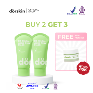 Dorskin - NEW LAUNCHING [Twin Pack] EZ-Glides Acne Clay Mask Menenangkan dan Merawat Kulit Kemerahan dan Iritasi Ringan Akibat Jerawat dengan Jeju Centella Asiatica Extract 2%