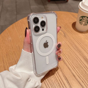 Wireless Charge For Magsafe Transparent Acrylic Case For iPhone 17 18 11 12 13 14 15 16 Pro Max Shockproof Bumper Cover