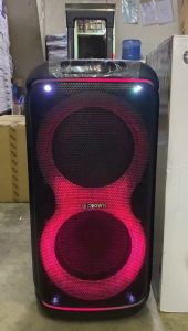 Portable Dancing Light Baffle bluetooth speakers Crown PD-J102 1200watts PMPO free 2 wireless mic and remote