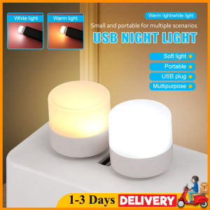 Mini LED Bulb USB Plug Lamp Warm Light White Light LED Eye Protection Reading Light Small Round Light Portable Night Light