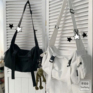 South Korea Chic Retro Workwear Hong Kong Style Student Canvas Bag for Men  ulzzang Neutral Japanese Harajuku Style Womens Crossbody Bag