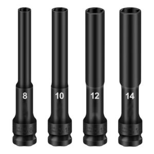 ลูกบล็อค ยาว128MM. ขนาด4หุน สีดำ ลูกบล็อก ปากหกเหลี่ยม 1/2นิ้ว ลูกบ๊อก บล็อกลม ลูกบล็อก 6 เหลี่ยมยาว 1/2" เกรด CRV ลูกบล็อกลม บล็อกขันล้อ ถอดล้อ บล็อก ข้อต่อ แยกขาย 8-14MM ลูกบล็อคยาวพิเศษ ไดร์ฟอิมแพคชุดชุดประแจพกพารูลึกประแจเปลี่ยนหัวได้ประแจปากตายแปลง