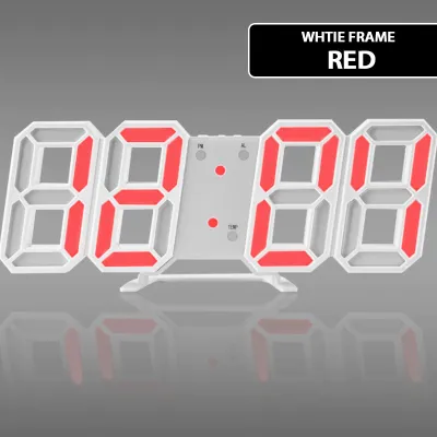 3D LED Digital Alarm Clock Date Time Display Table Wall Modern Bedroom Living Room Office Jam Meja Dinding闹钟